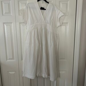Hatch Maternity Ivory Linen Dress